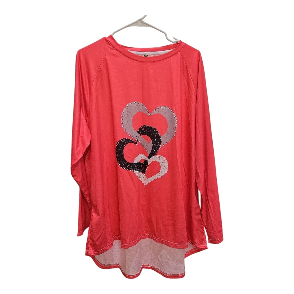 Women's Pink Heart Design Top